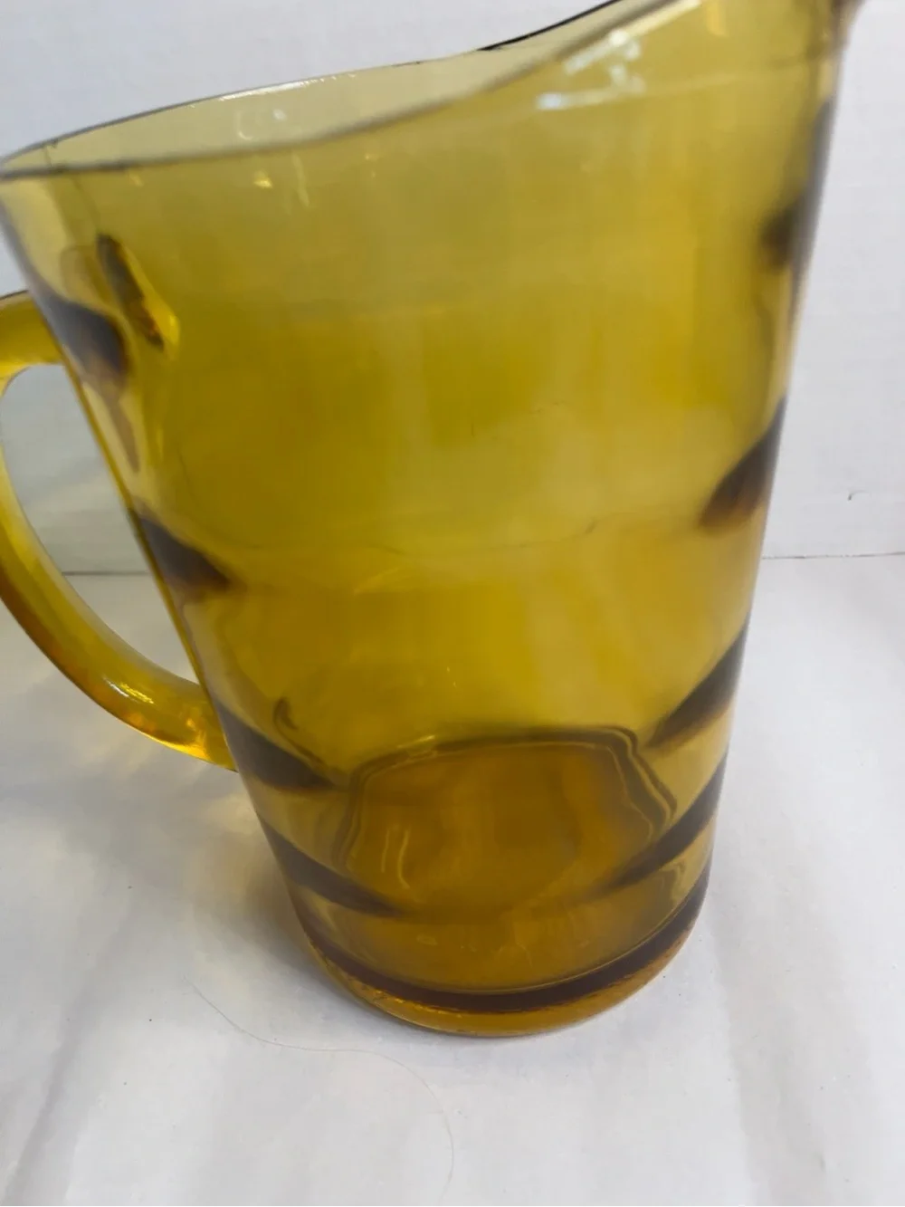 Amber Glass Serving Pitcher with Handle - Home Dining